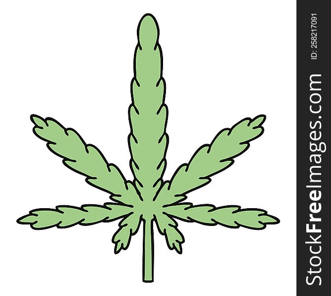 Quirky Hand Drawn Cartoon Marijuana