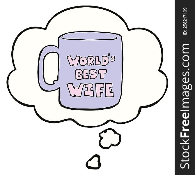 worlds best wife mug and thought bubble