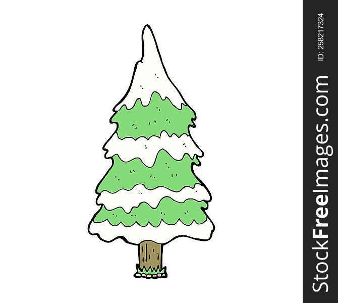 Cartoon Snowy Tree