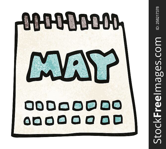 Cartoon Doodle Calendar Showing Month Of May