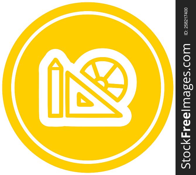 math equipment circular icon symbol