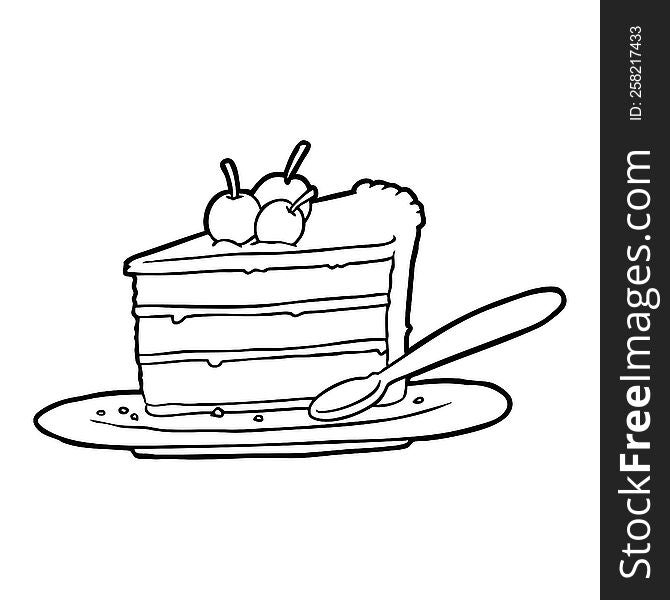line drawing of a expensive slice of chocolate cake. line drawing of a expensive slice of chocolate cake