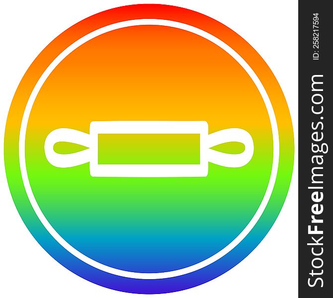 rolling pin circular icon with rainbow gradient finish. rolling pin circular icon with rainbow gradient finish