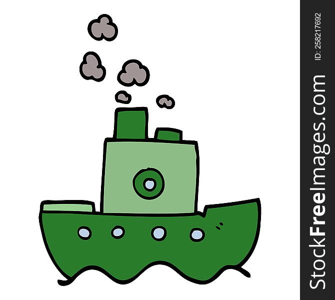 cartoon doodle ship