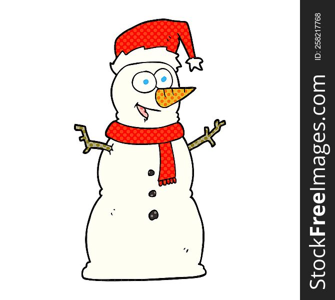 freehand drawn cartoon snowman