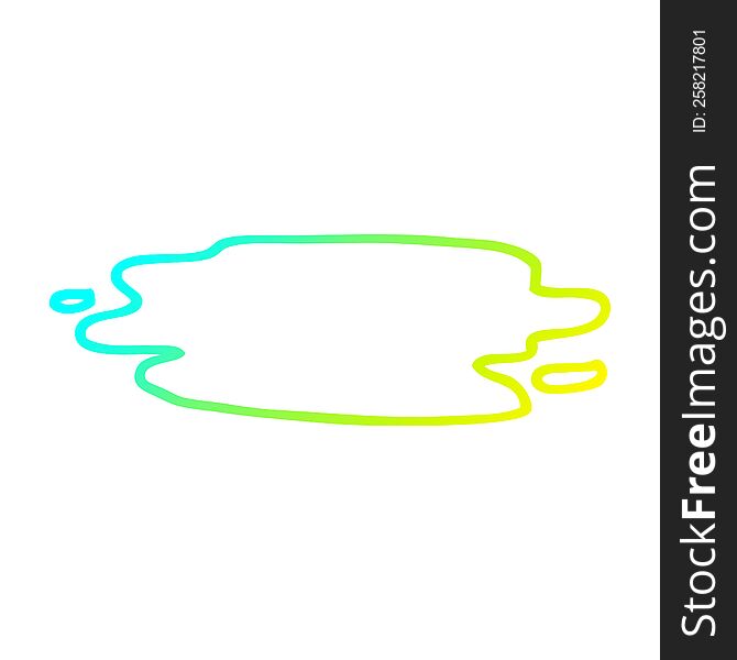Cold Gradient Line Drawing Cartoon Wet Puddle