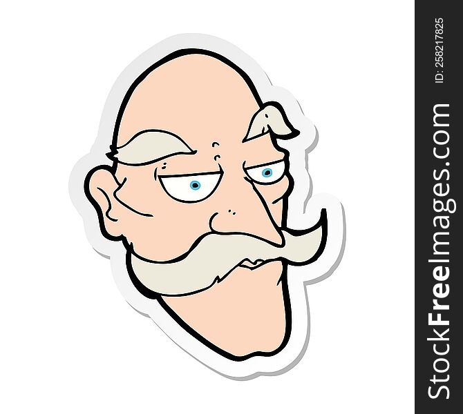sticker of a cartoon old man face