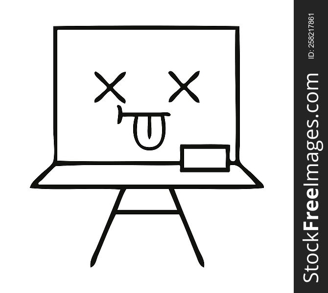 line drawing cartoon of a white board