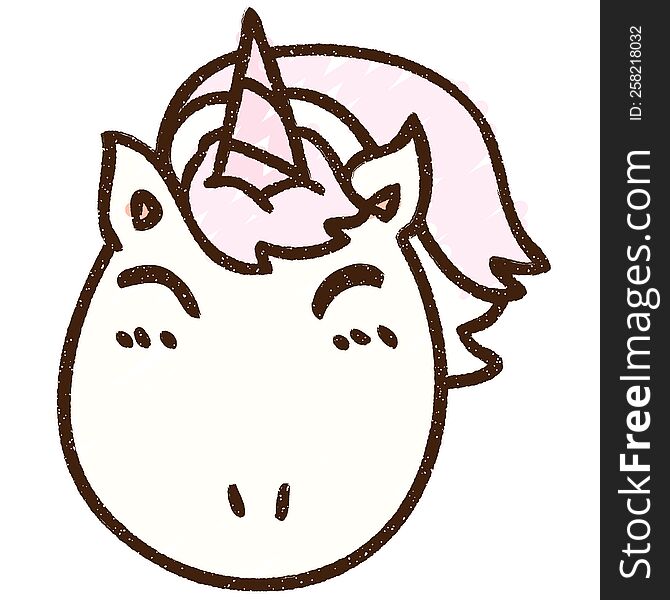 Unicorn Face Chalk Drawing
