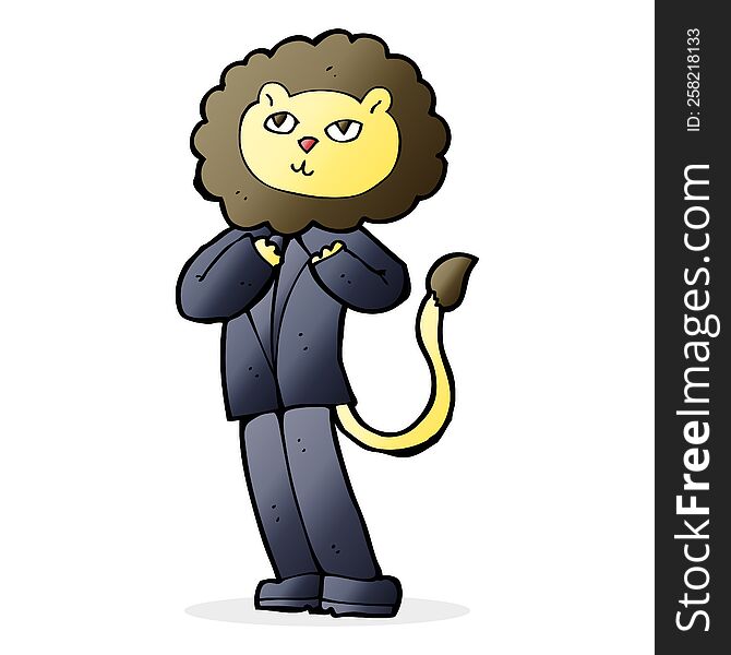 cartoon lion businessman