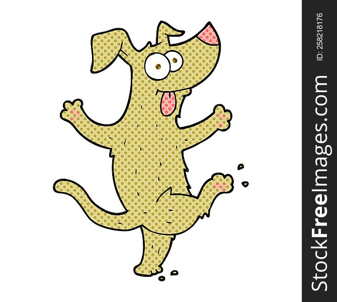 freehand drawn cartoon dancing dog