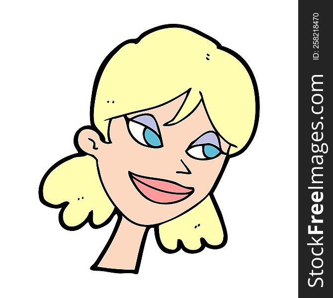 Cartoon Happy Female Face