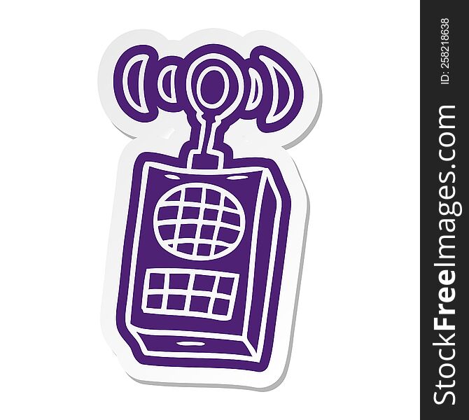 cartoon sticker of a walkie talkie