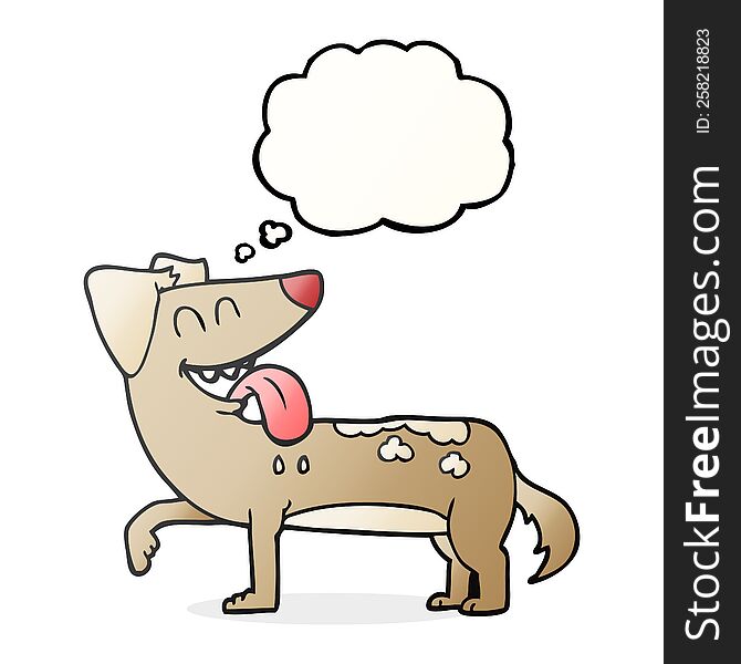 Thought Bubble Cartoon Panting Dog