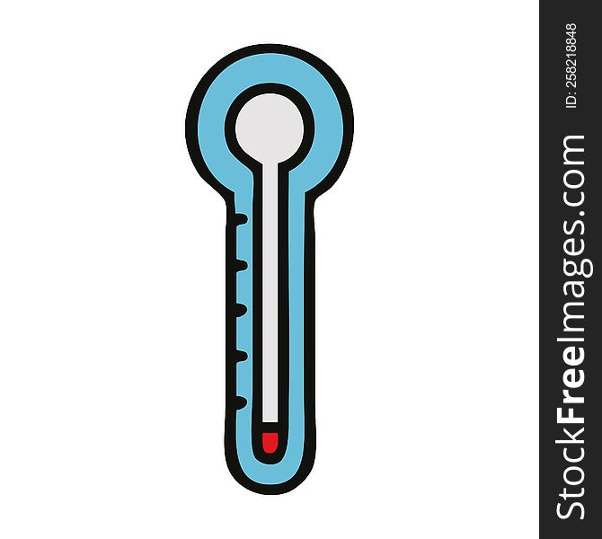 cute cartoon of a glass thermometer