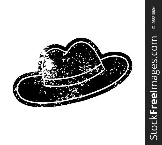 Grunge Icon Drawing Of A Hat