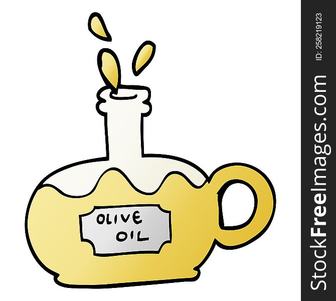 vector gradient illustration cartoon bottle of oilve oil