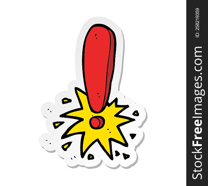 sticker of a cartoon exclamation mark