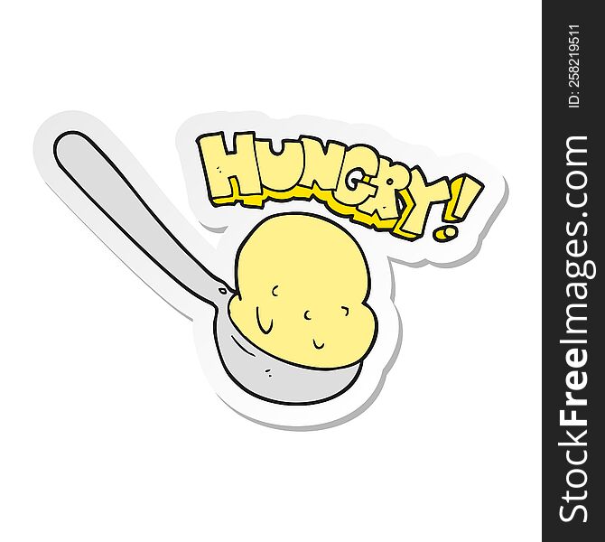 Sticker Of A Cartoon Scoop Of Ice Cream