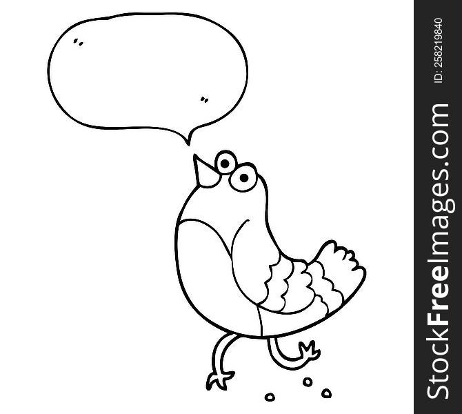 Speech Bubble Cartoon Bird
