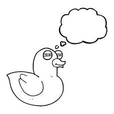 Thought Bubble Cartoon Funny Rubber Duck Stock Photos
