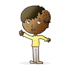 Free Cartoon Boy With Growth On Head Royalty Free Stock Image - 258227636