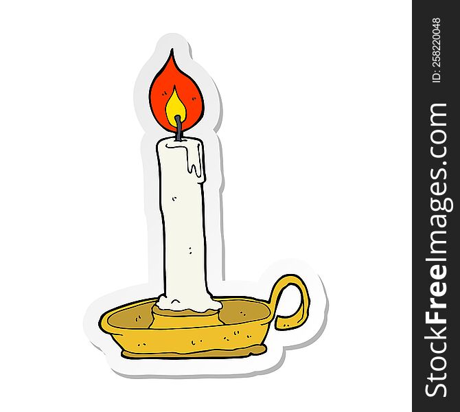 Sticker Of A Cartoon Old Candlestick