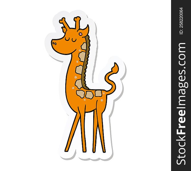 sticker of a cartoon giraffe