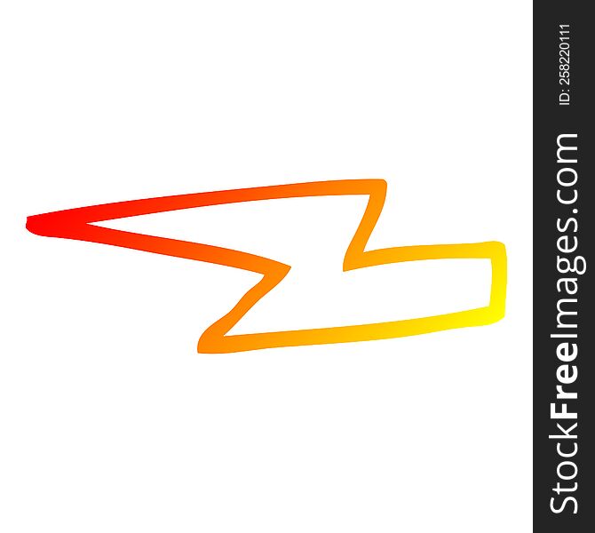 warm gradient line drawing of a cartoon  lightening bolts