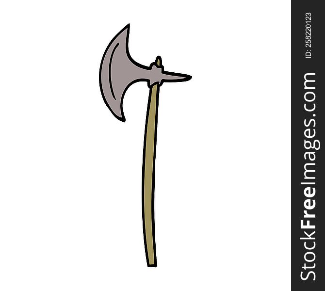 Cartoon Doodle Medieval Axe