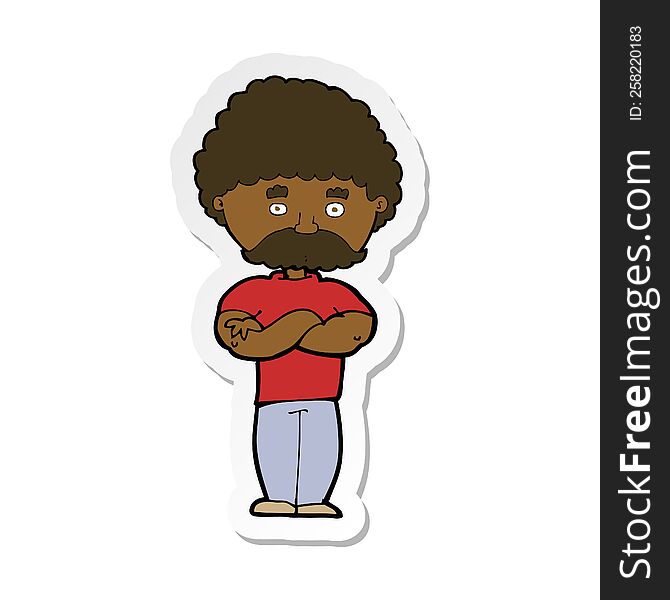 sticker of a cartoon dad with folded arms