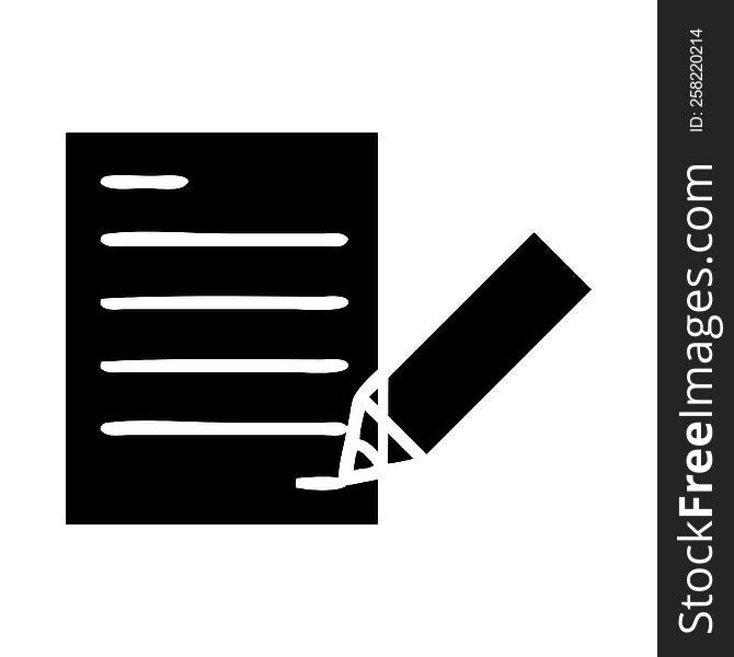 flat symbol of a of writing a document