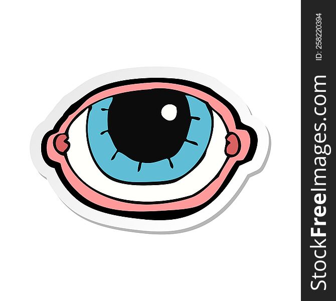 sticker of a cartoon staring eye