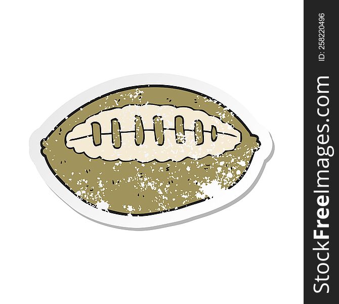 Retro Distressed Sticker Of A Cartoon Football