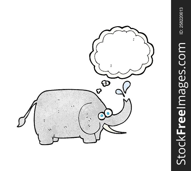 Thought Bubble Textured Cartoon Elephant