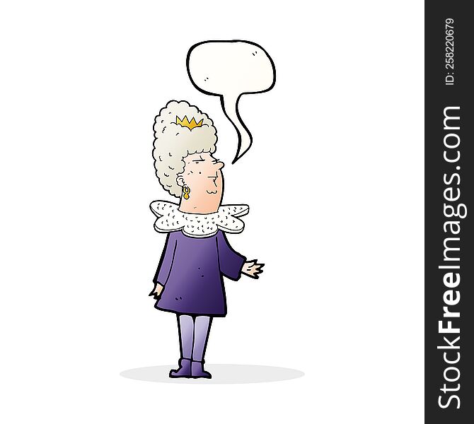 cartoon queen with speech bubble