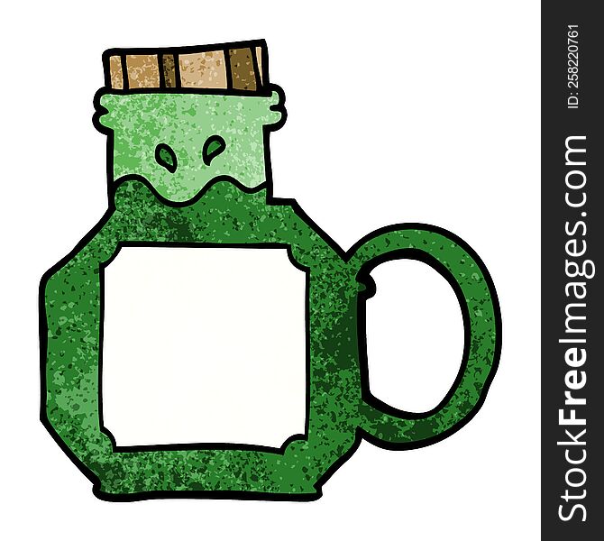 cartoon doodle green potion