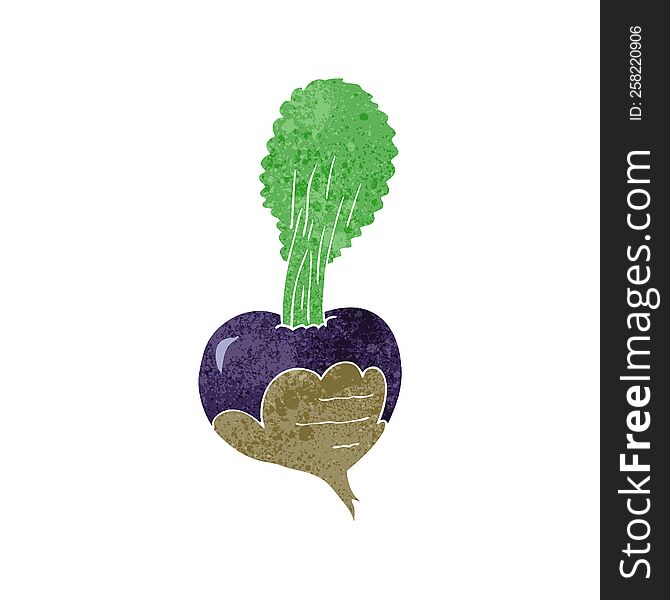 freehand retro cartoon beetroot