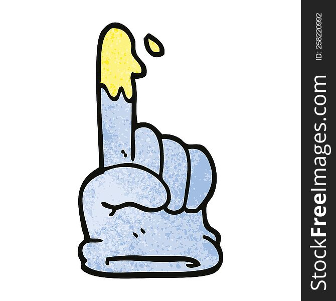 cartoon doodle rubber glove