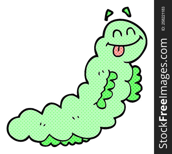 freehand drawn cartoon caterpillar