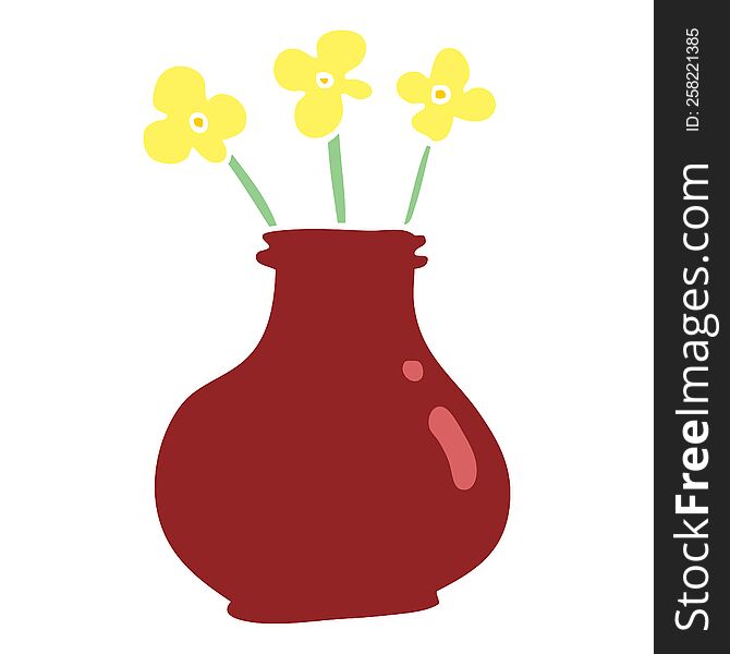 Cartoon Doodle Flower Vase