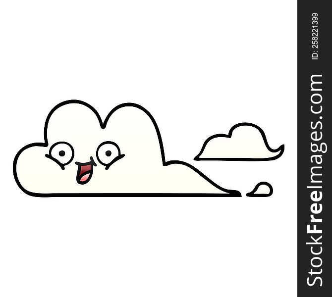 Gradient Shaded Cartoon Happy Cloud