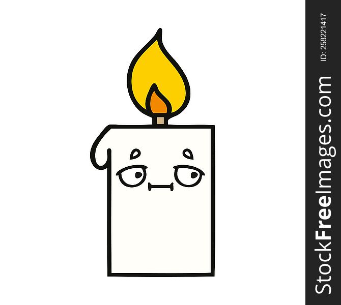 cute cartoon of a lit candle. cute cartoon of a lit candle