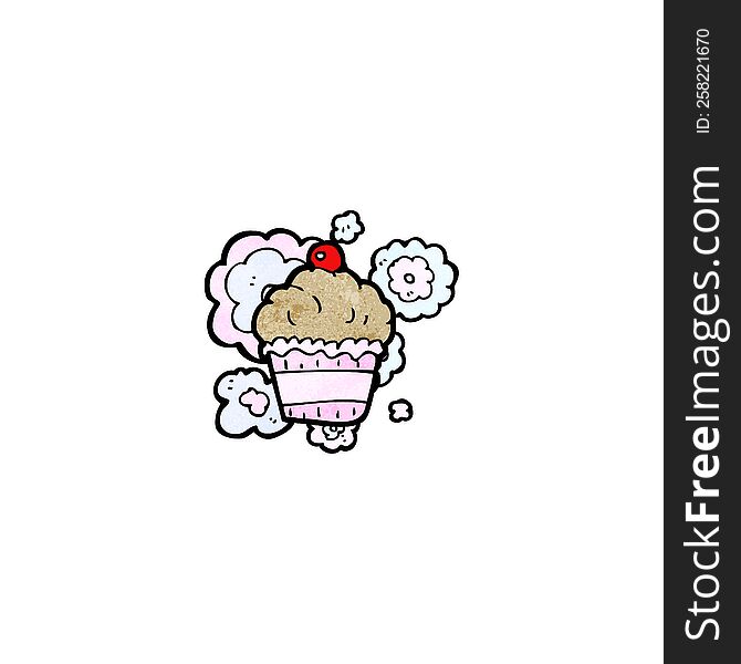 cherry cupcake cartoon