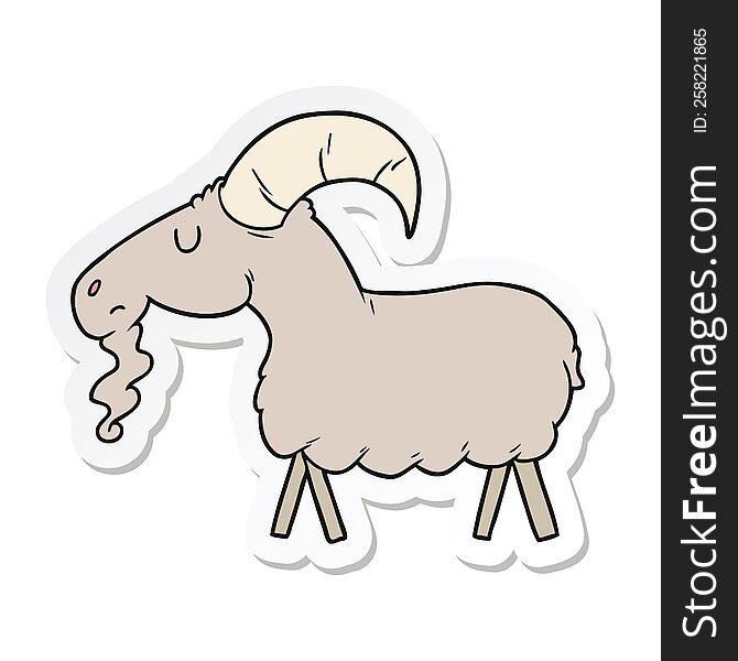 sticker of a cartoon goat