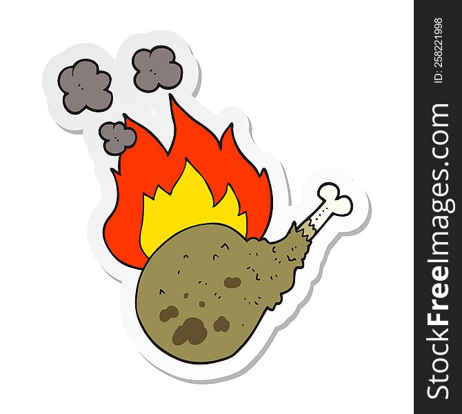 Sticker Of A Cartoon Cooked Meat