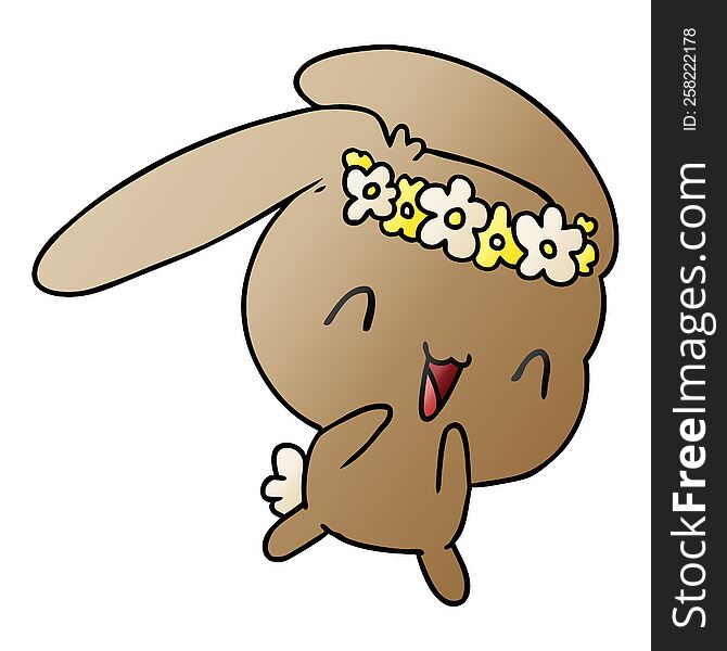 Gradient Cartoon Kawaii Cute Furry Bunny