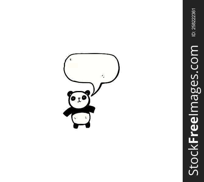 panda with speech bubble cartoon