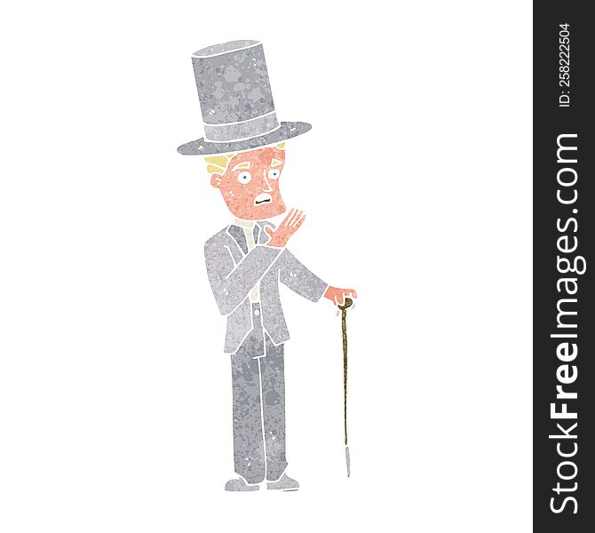 cartoon man wearing top hat