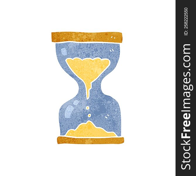 retro cartoon sand timer hourglass